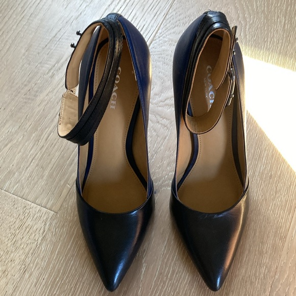 Coach black and navy high heels. Size 6. Worn twice. Excellent condition. - Picture 2 of 3